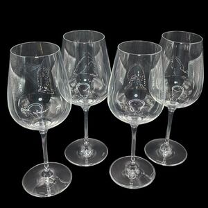 Lenox Crystal Wine Glasses Set of 4 Clear Stemmed Goblets 9" Elegant Gift